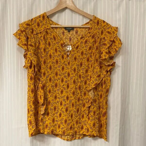 NWOT!! Haute Hippie - Size Medium - Mustard/Gold Color - Flutter Sleeves